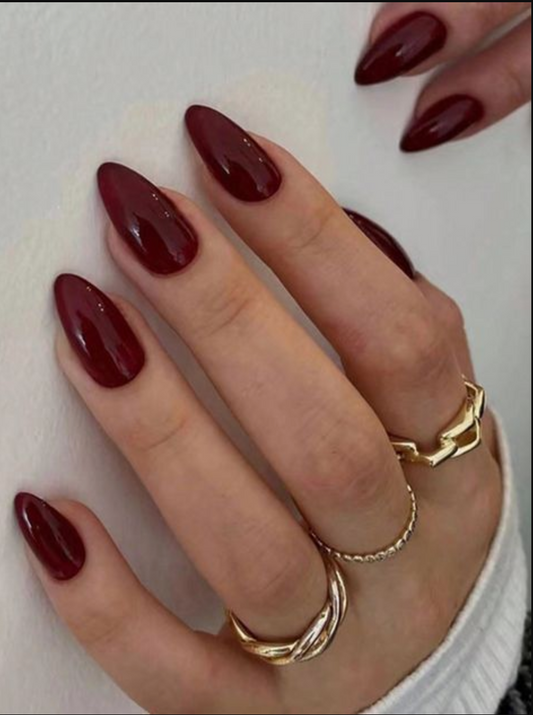 Classic Red Wine Nails